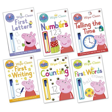 Peppa Pig Wipe-Clean Learning 6 Books Collection